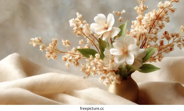 Elegant Floral Arrangement in Gold Vase