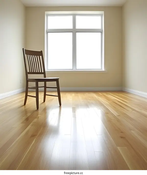 Empty Room with Wooden Chair and Window