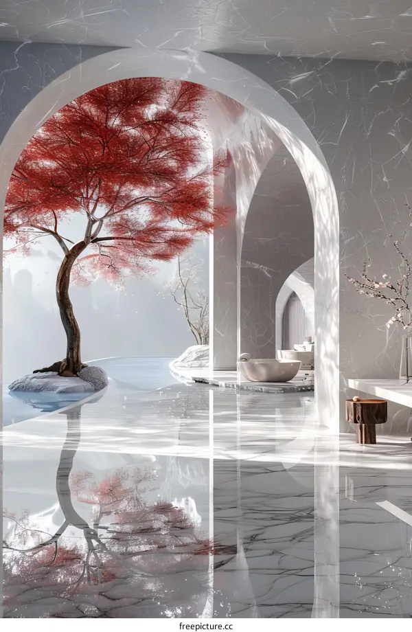 Elegant Minimalist Japanese Garden Interior Design