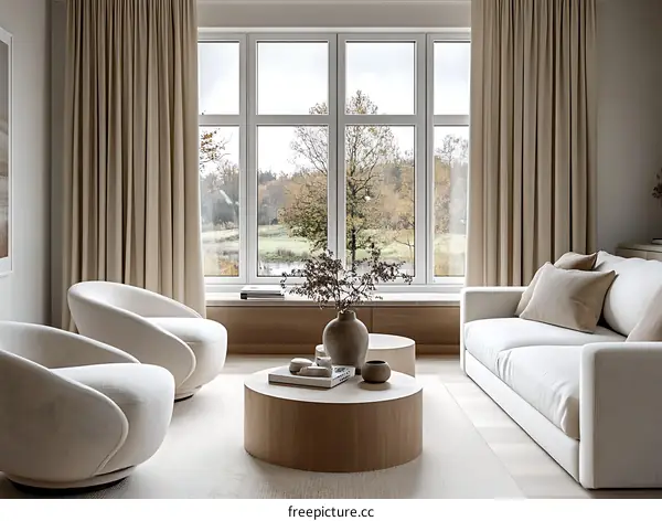 Modern Minimalist Living Room with Large Window