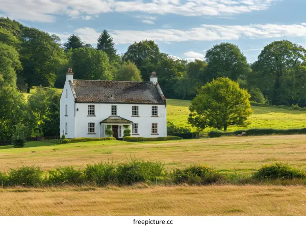 Idyllic English Farmhouse in Lush Green Countryside