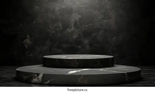 Dark Marble Podium Display for Product Presentation