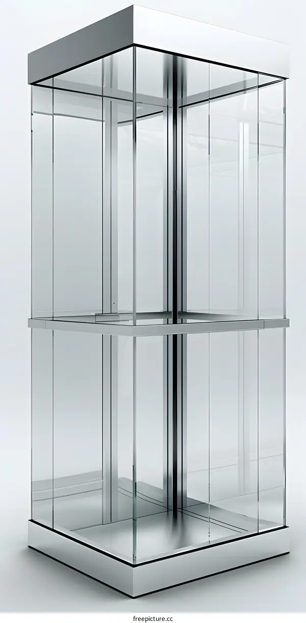 Modern Glass Elevator with Stainless Steel Frame