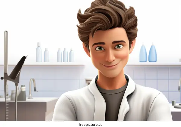 Confident Male Scientist in Lab Coat Working in a Laboratory