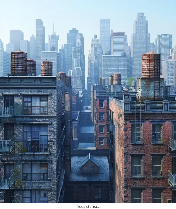 Urban Skyline with Tall Buildings