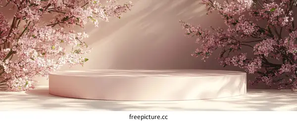 Elegant Cherry Blossom Display Platform
