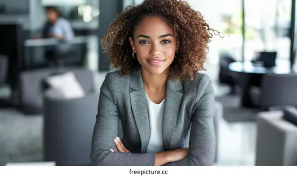Confident Businesswoman in Modern Office Setting