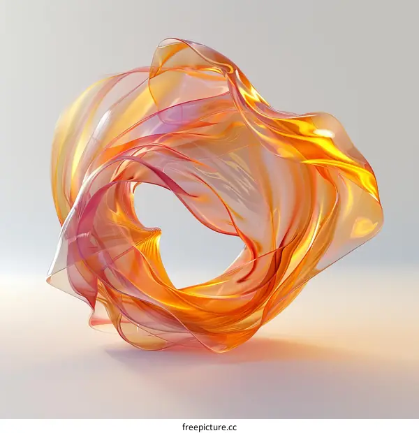 3D rendering of an abstract glass shape