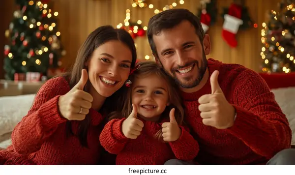 Happy Family Christmas Celebration