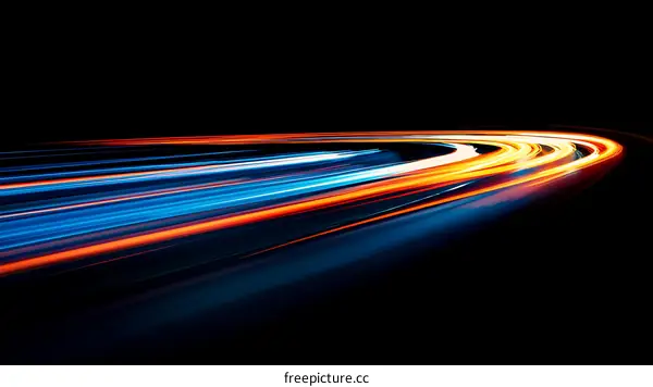 Abstract Light Trails at Night