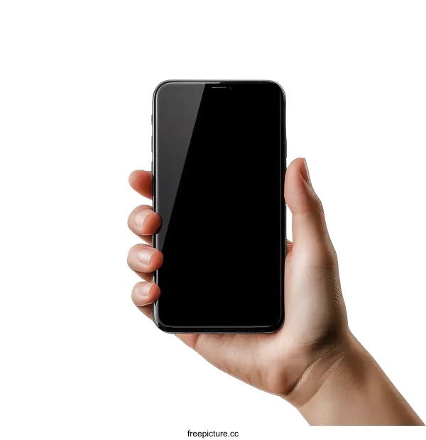 [Transparent Background PNG]Smartphone Held by a Person