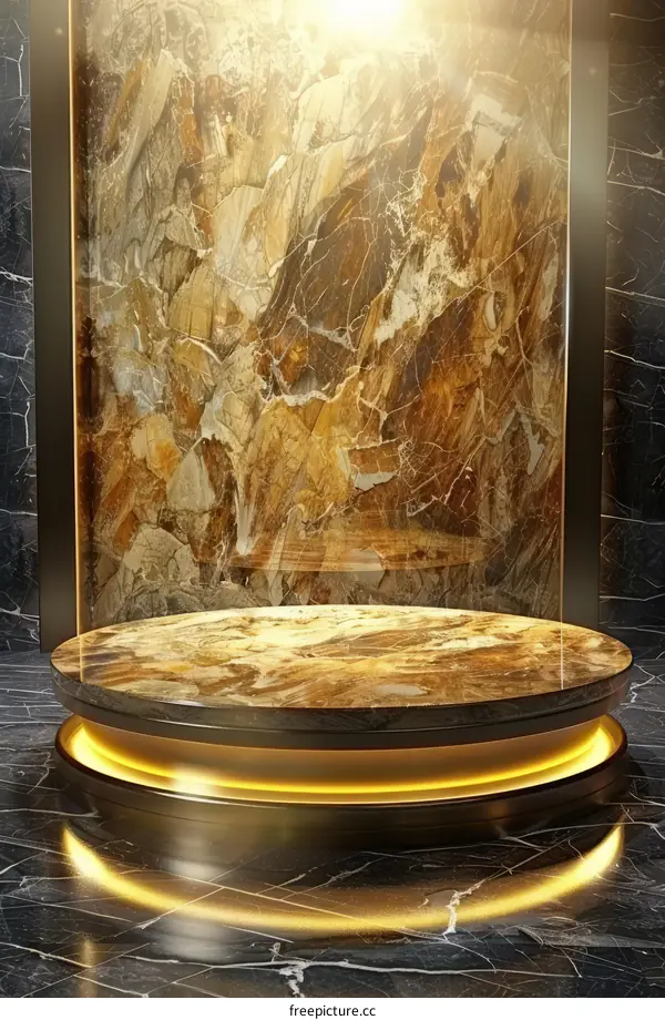 Golden Marble Podium for Product Display