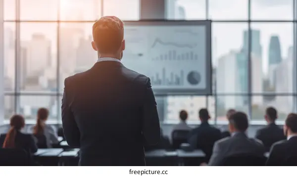 Businessman giving a presentation in a conference room