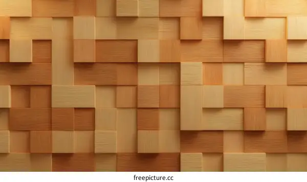 Abstract Geometric Wooden Blocks Pattern Design