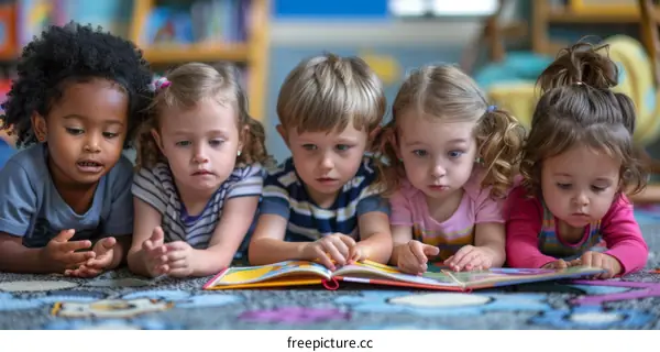 Toddlers looking at a book