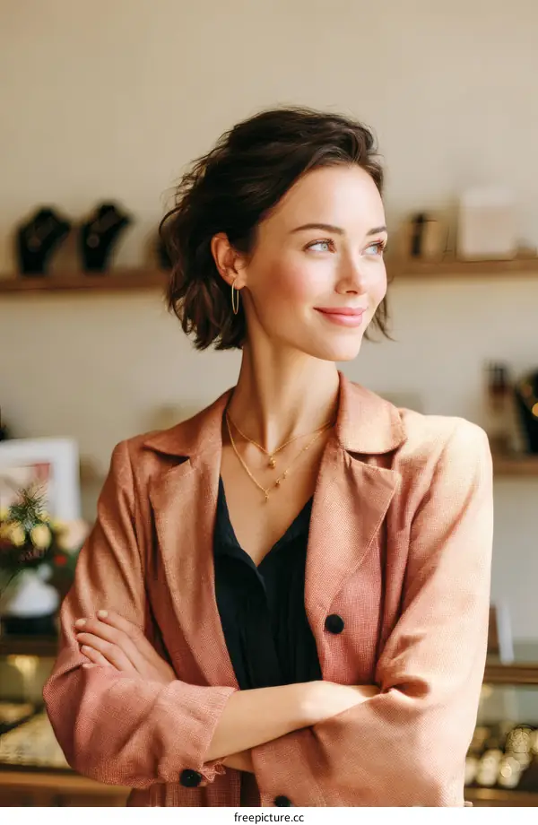 Confident Woman in a Stylish Fashionable Outfit