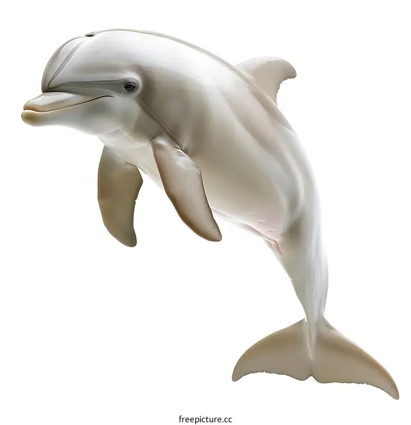 Dolphin jumping on white background