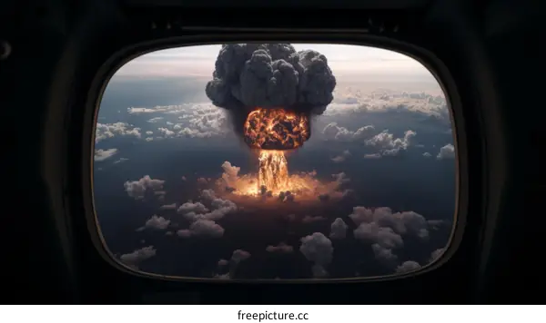 Nuclear Explosion Seen from Airplane Window