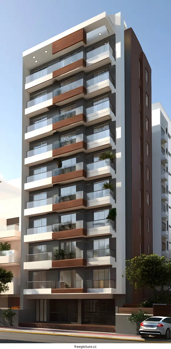 Modern Building Exterior Design with Wooden Accents