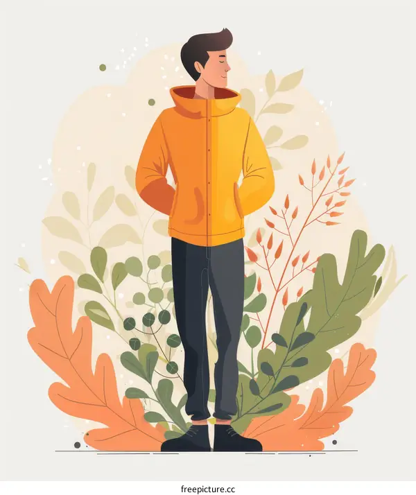 A man standing in a field of flowers