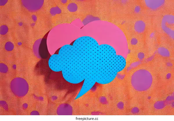 Abstract Pop Art Speech Bubbles on Orange Background