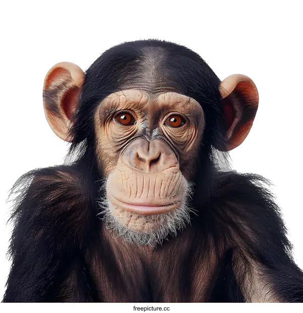 [Transparent Background PNG]Portrait of a chimpanzee