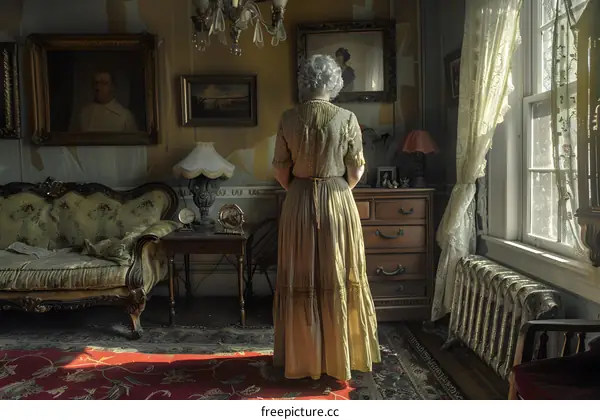 Woman in a Historic Room