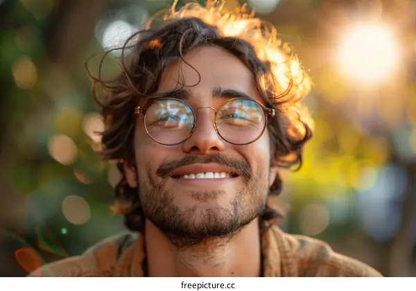 Hispanic Man Smiling with Glasses