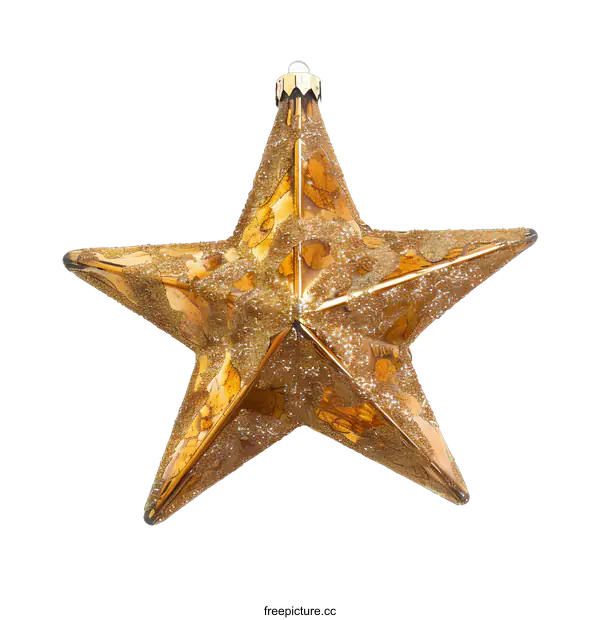 [Transparent Background PNG]Golden Star Christmas Ornament Decoration