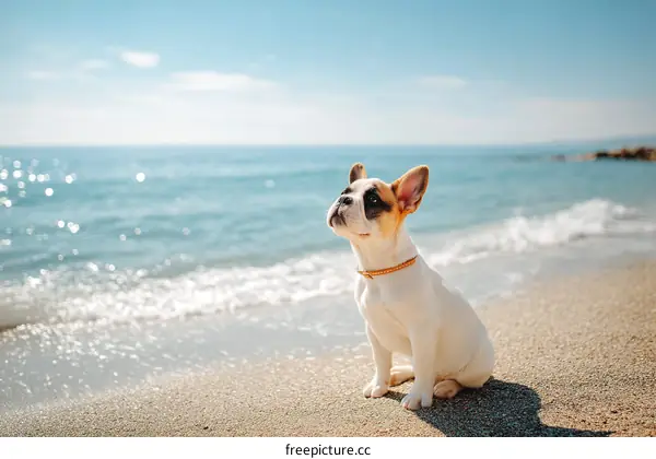 French Bulldog Puppy on the Beach