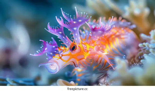Colorful Ornate Ghost Pipefish Close-Up