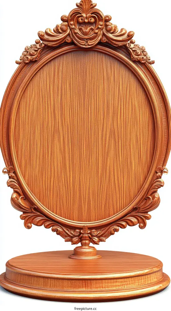 Ornate Wooden Oval Plaque Stand