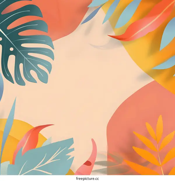 Tropical Leaf Background Illustration