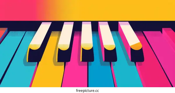 Colorful Piano Keys Background