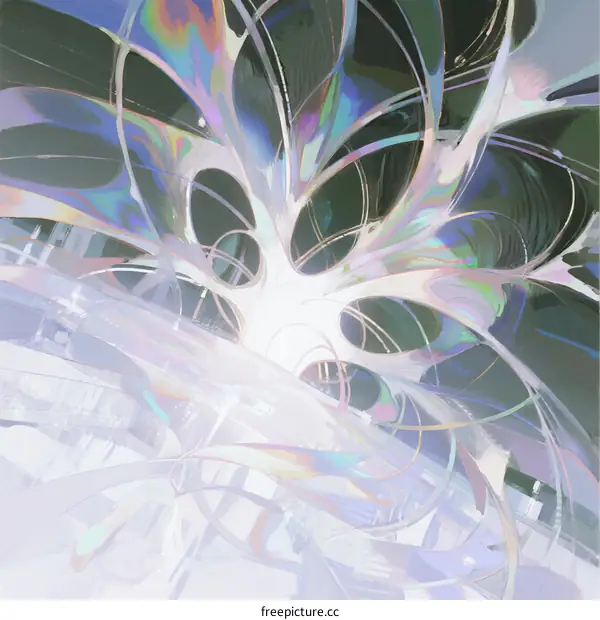 Abstract Fractal Pattern with Holographic Colors and Light Effects