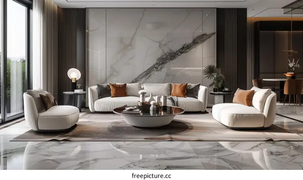 Minimalist Modern Living Room with Plants