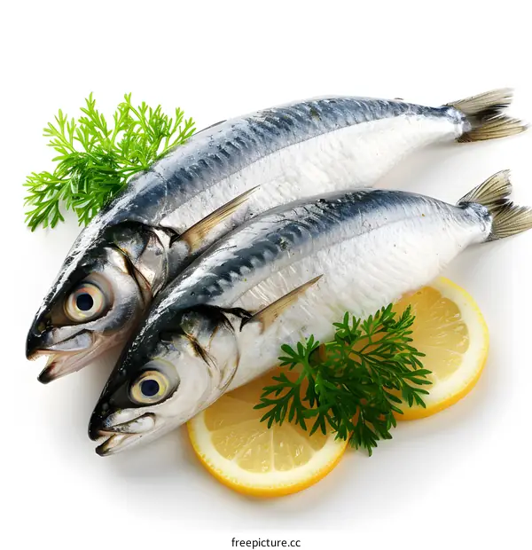 Fresh fish with lemon and parsley