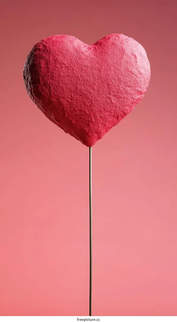 Pink Heart Shaped Object on a Stick