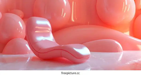 Pink Recliner in a Liquid Landscape