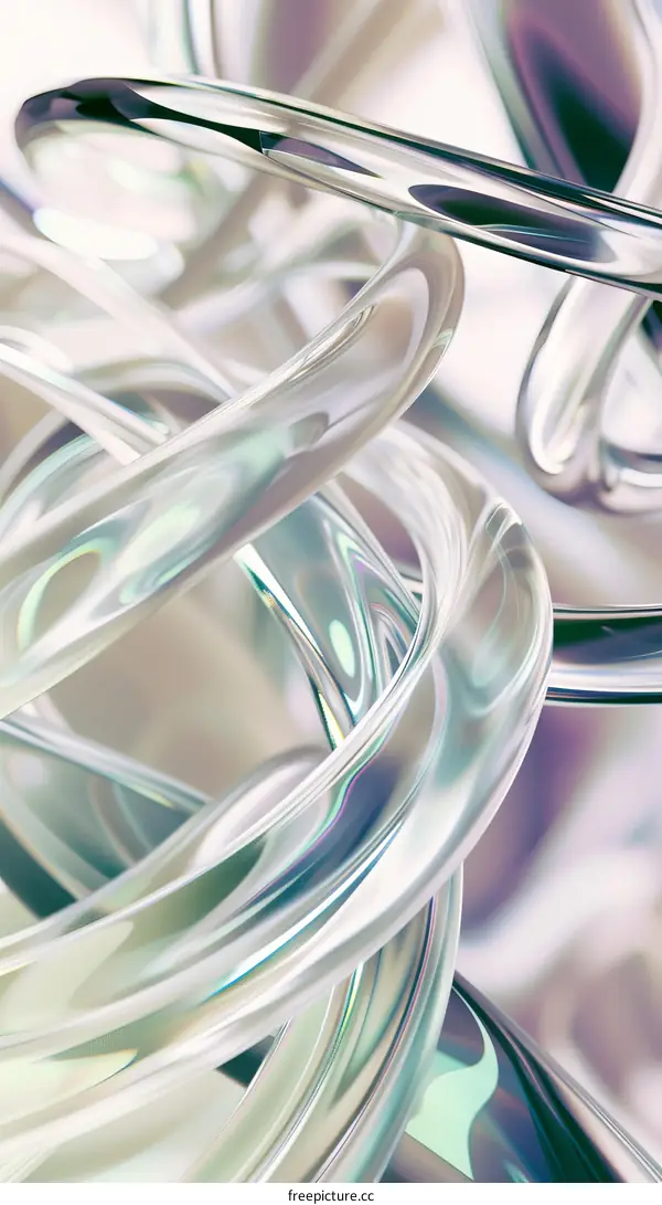 Intertwined Translucent Tubes: Abstract 3D Render