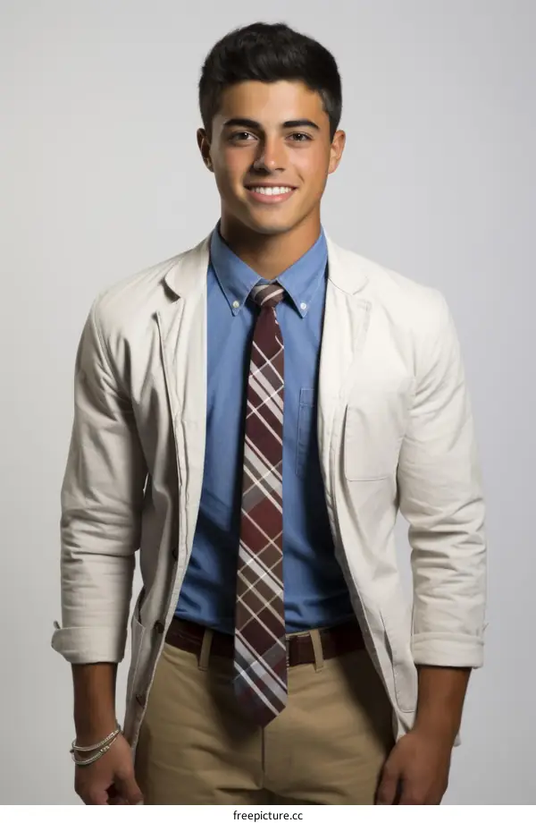 Young man wearing a suit and tie