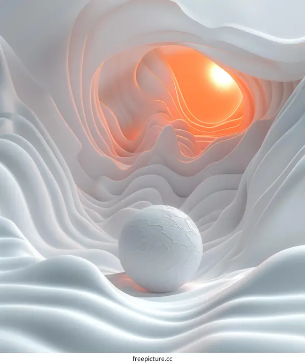 A sphere in a glowing cave
