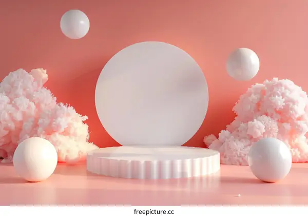 Abstract Geometric Background in Light Pink