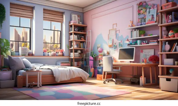 Cozy and colorful home office