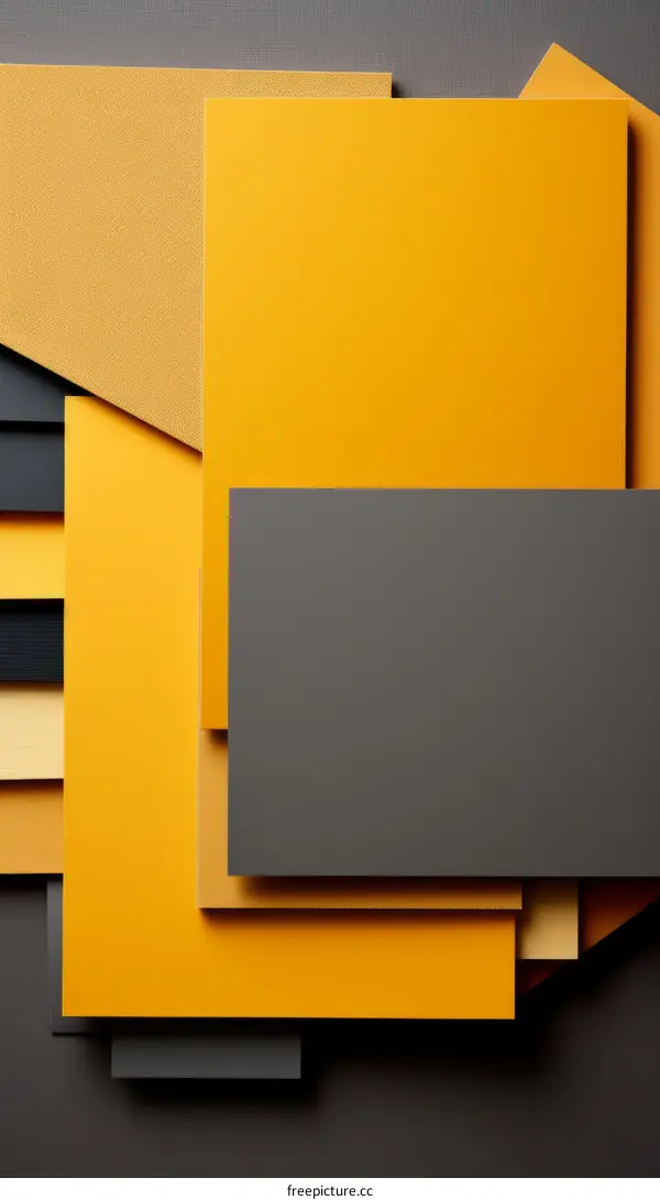 abstract yellow and gray background with layered rectangles