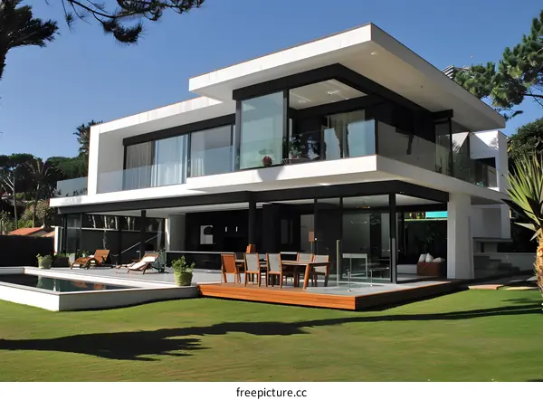 Modern Luxury Villa with Swimming Pool and Deck
