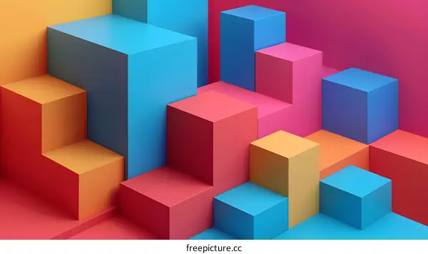Colorful 3D cubes