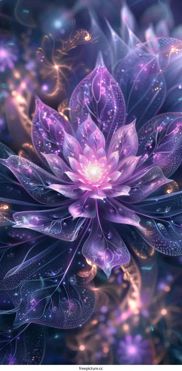 Fantasy Purple Glowing Flower