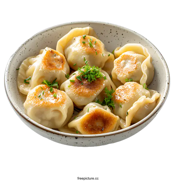 [Transparent Background PNG]dumplings in ceramic bowl