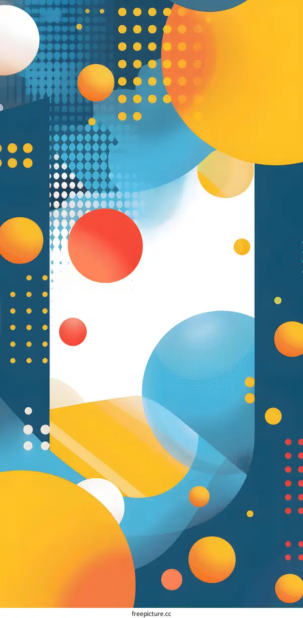 Abstract Blue and Yellow Circles Background Design